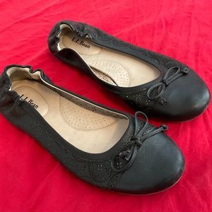 LL Bean leather ballet slippers